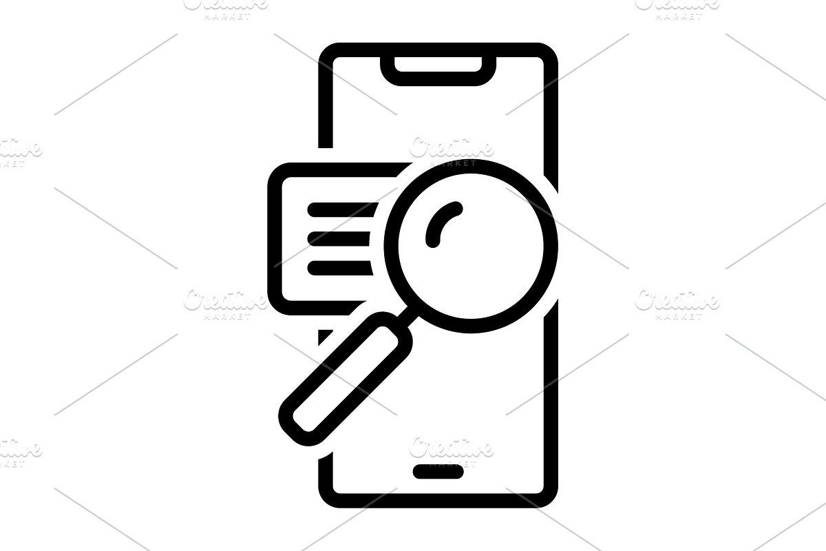 Msgid search black icon, an Outline Icon by Creative priyanka