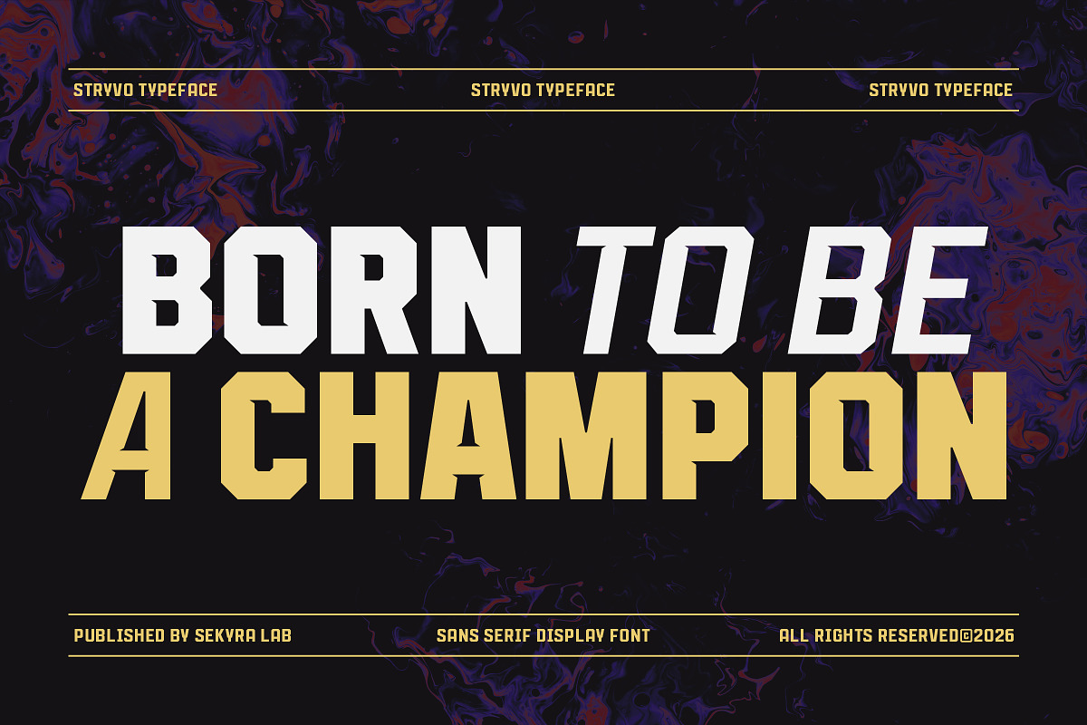 Stryvo Font Family – Esports Sans, a Sans Serif Font by Sekyra Lab (Photo 2 of 10)