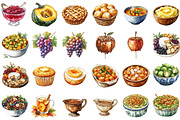 Watercolor Thanksgiving Food Clipart, an Illustration by Sublimation Artist (Thumbnail 2 of 6)