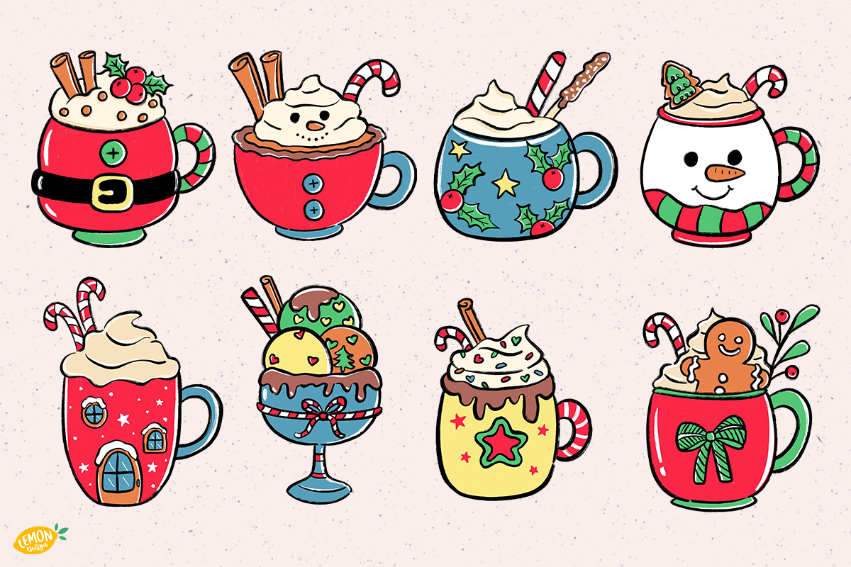 Christmas Drinks PNG Clipart Bundle, a Food Illustration by LemonDesign (Photo 3 of 3)