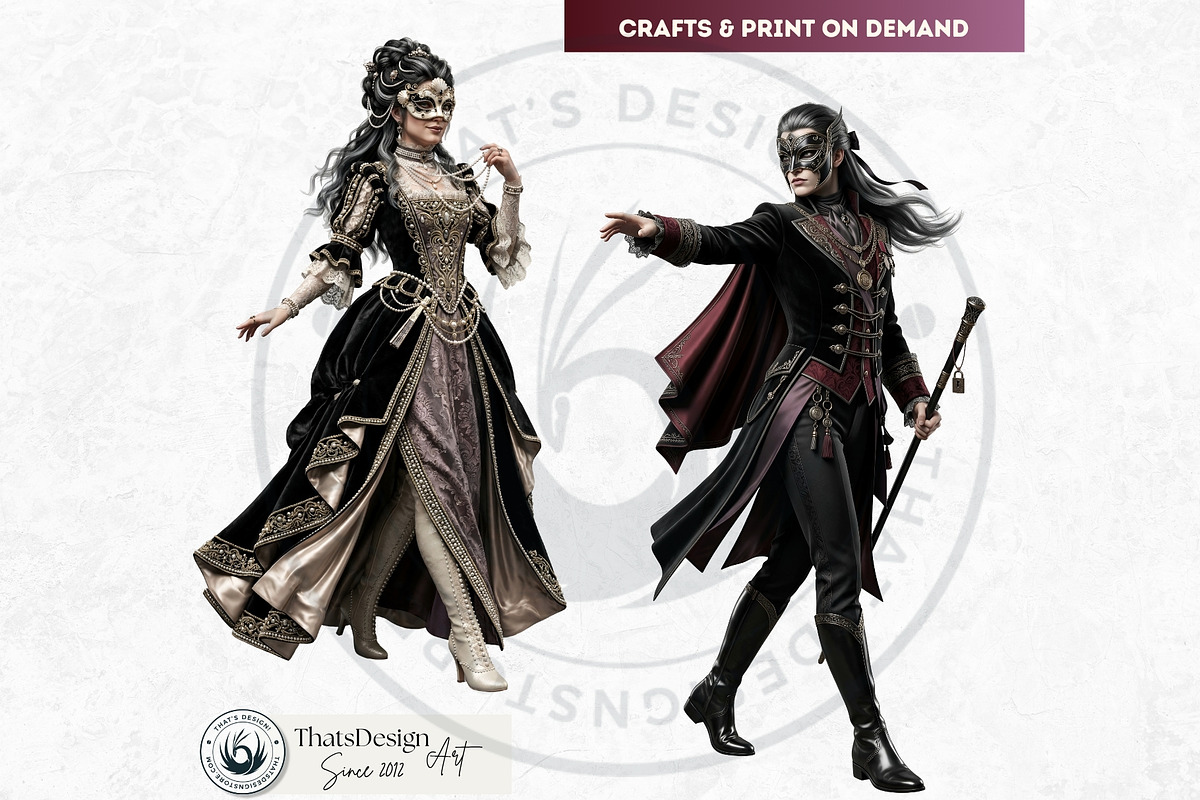Velvet Mascarade Characters Bundle, a Person Illustration by ThatsDesignArt (Photo 9 of 9)