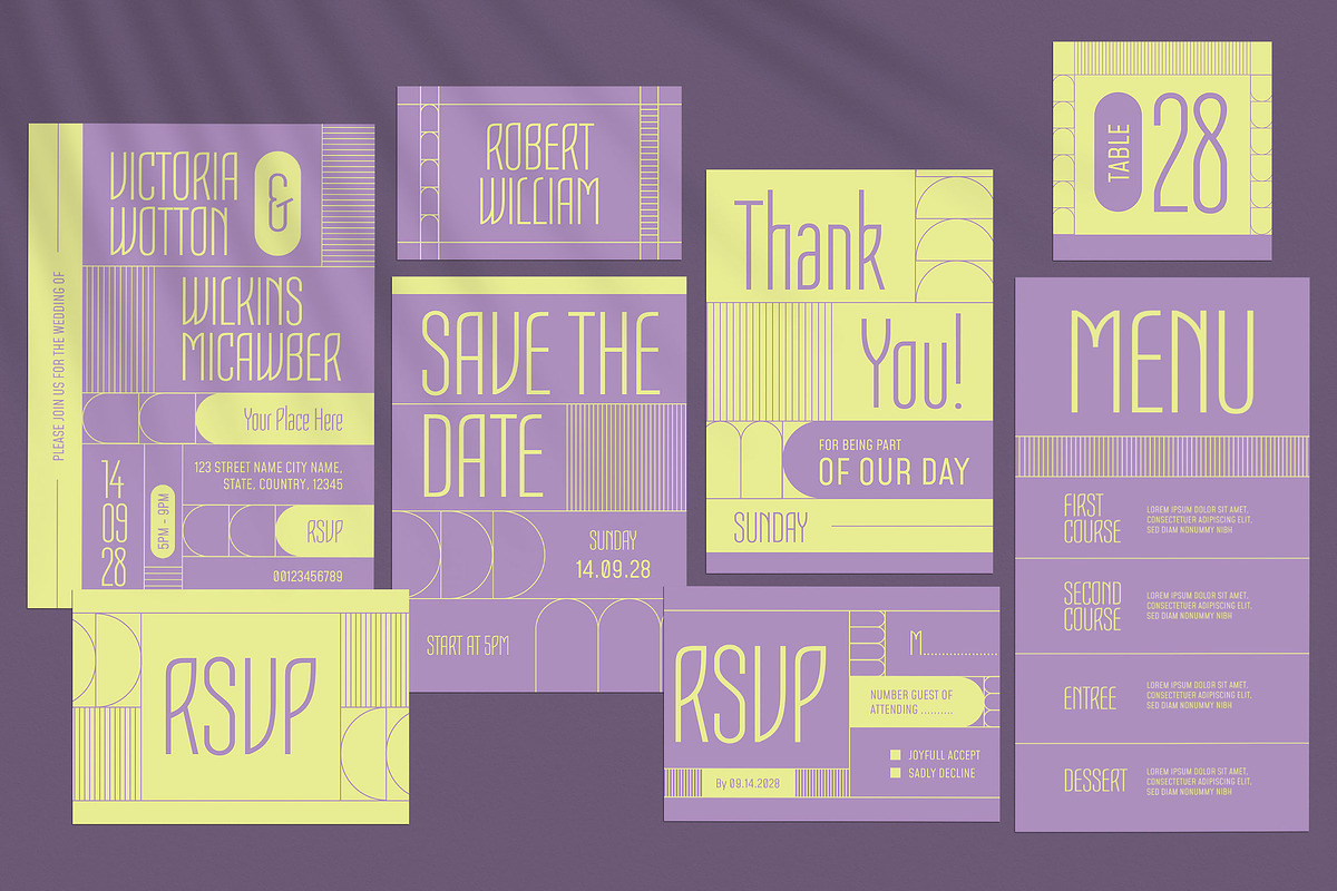 Modern Art Deco Wedding Invitation, an Invitation Template by Aiyari Graphic (Photo 1 of 3)