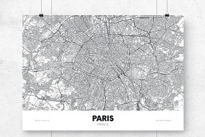 Large City Map Vector Poster Set2