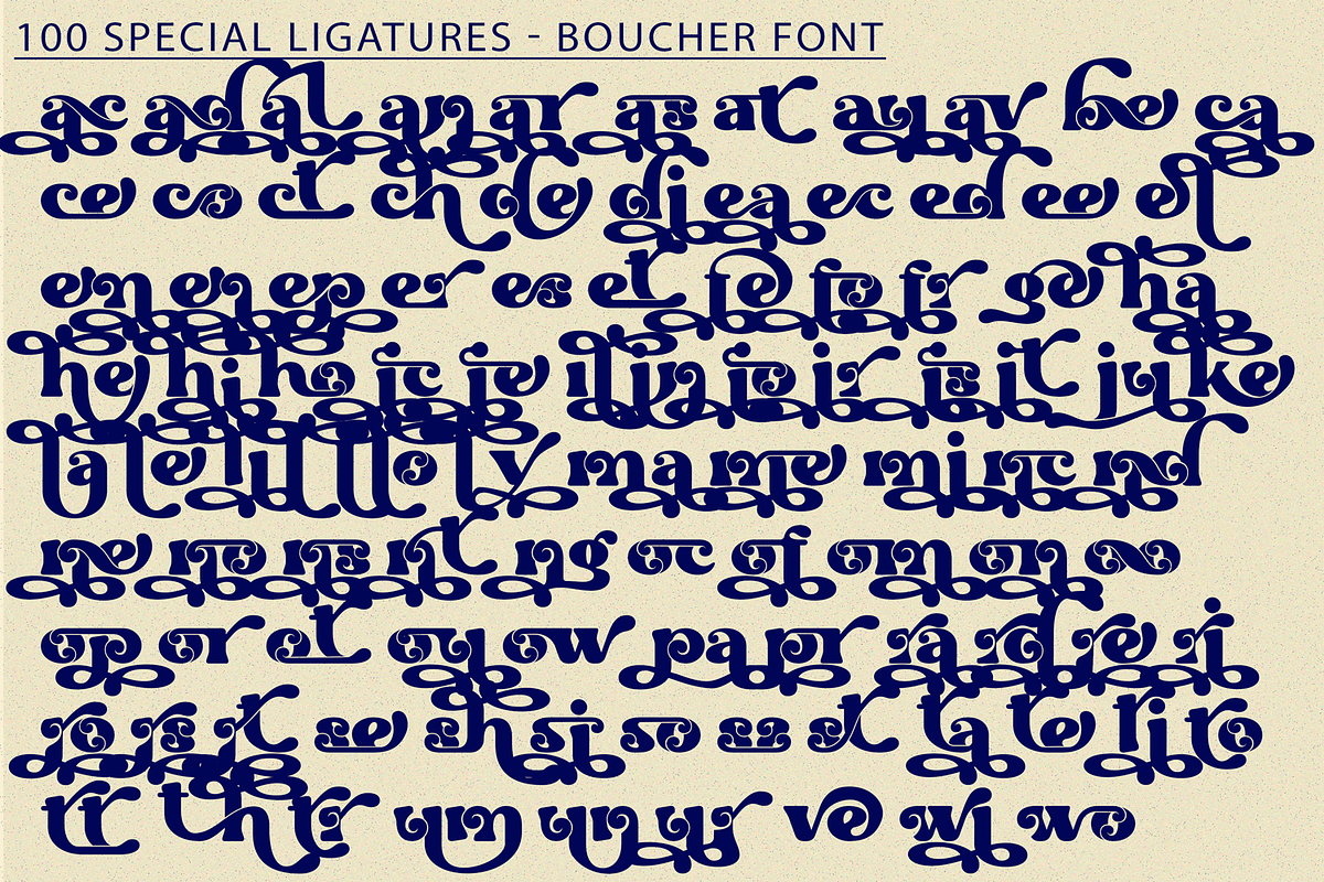 Boucher - Retro Ligature Font, a Serif Font by 177Studio (Photo 7 of 8)