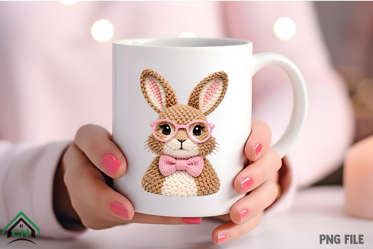 Faux Yarn Crochet Easter Bunny PNG, an Illustration by Craft Nest (Photo 4 of 4)