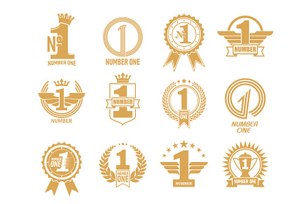 Number one icons, first place, an Object Illustration by Vector Tradition