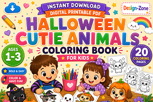 Halloween Cutie Animals Color Book