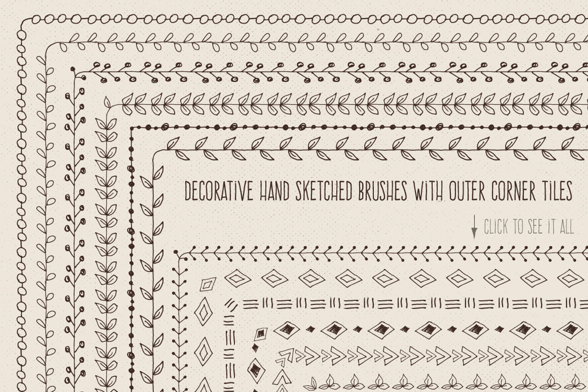 Vector Pattern Brushes Set preview 4