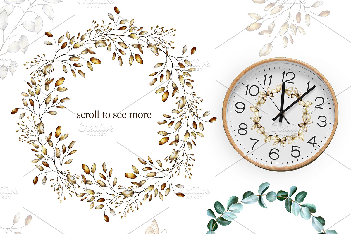 Bohemian garden hand drawn clipart, a Decorative Illustration by Navenzeles (Photo 11 of 14)