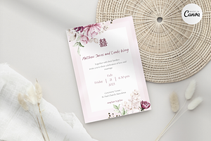 Asian Floral Wedding Invite - F7A