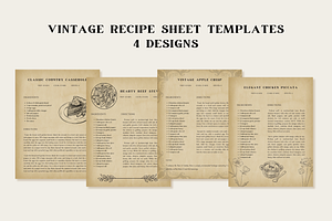 Vintage Recipe Template Canva