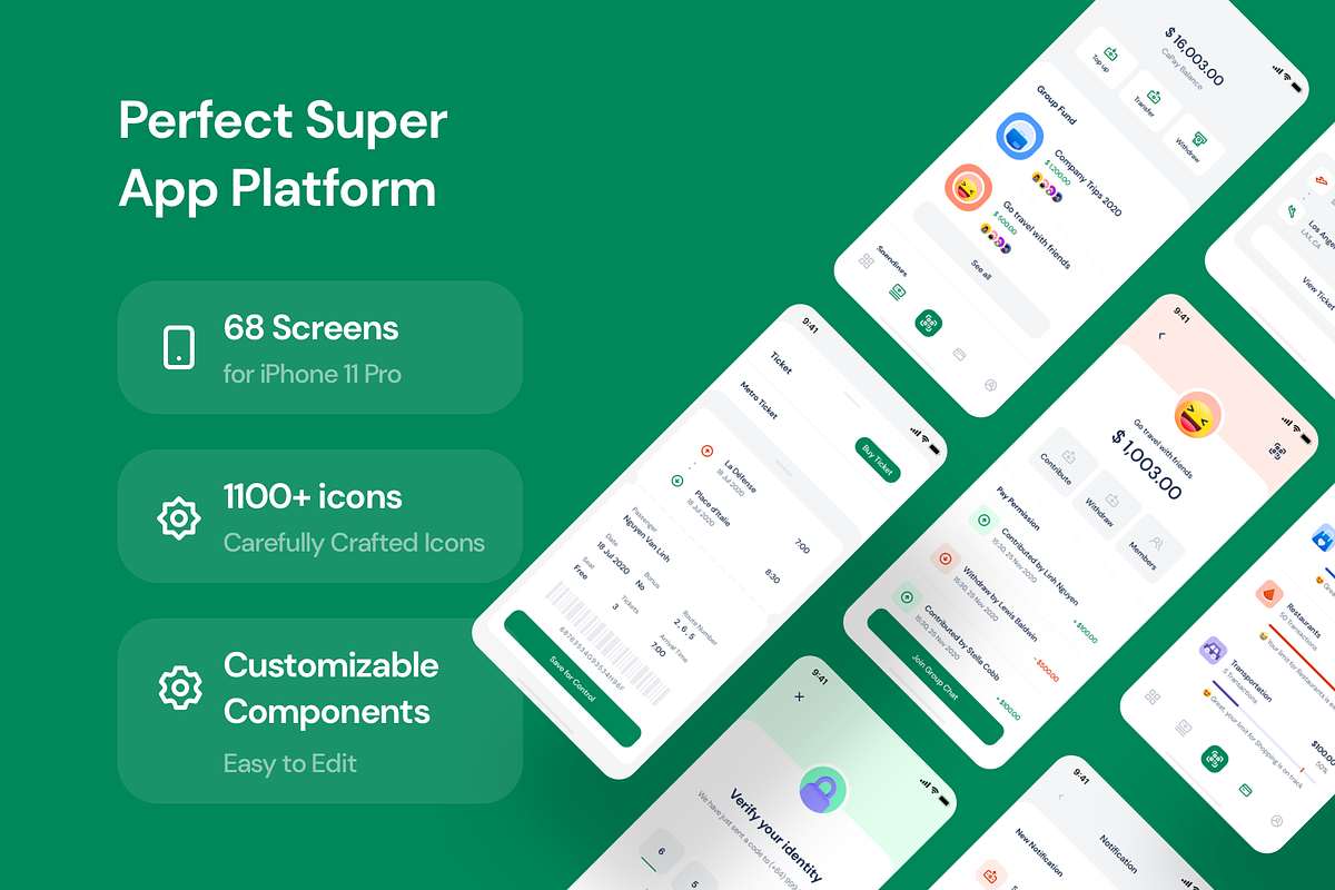 CaPay Wallet iOS UI Kit, an UI Kit Template by CaDesign (Photo 2 of 7)