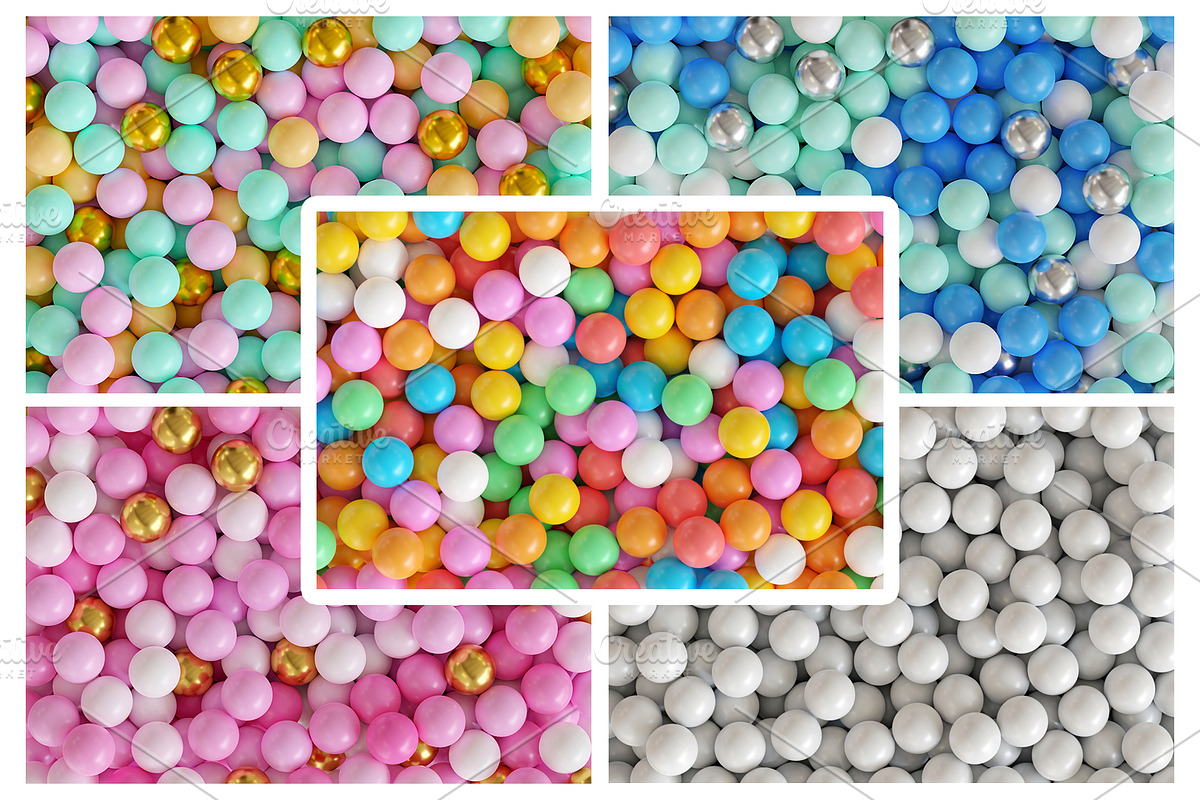 Backgrounds Set With Colored Balls, a Background Graphic by Vector beauty (Photo 3 of 6)
