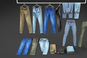 Jeans collection 3D model