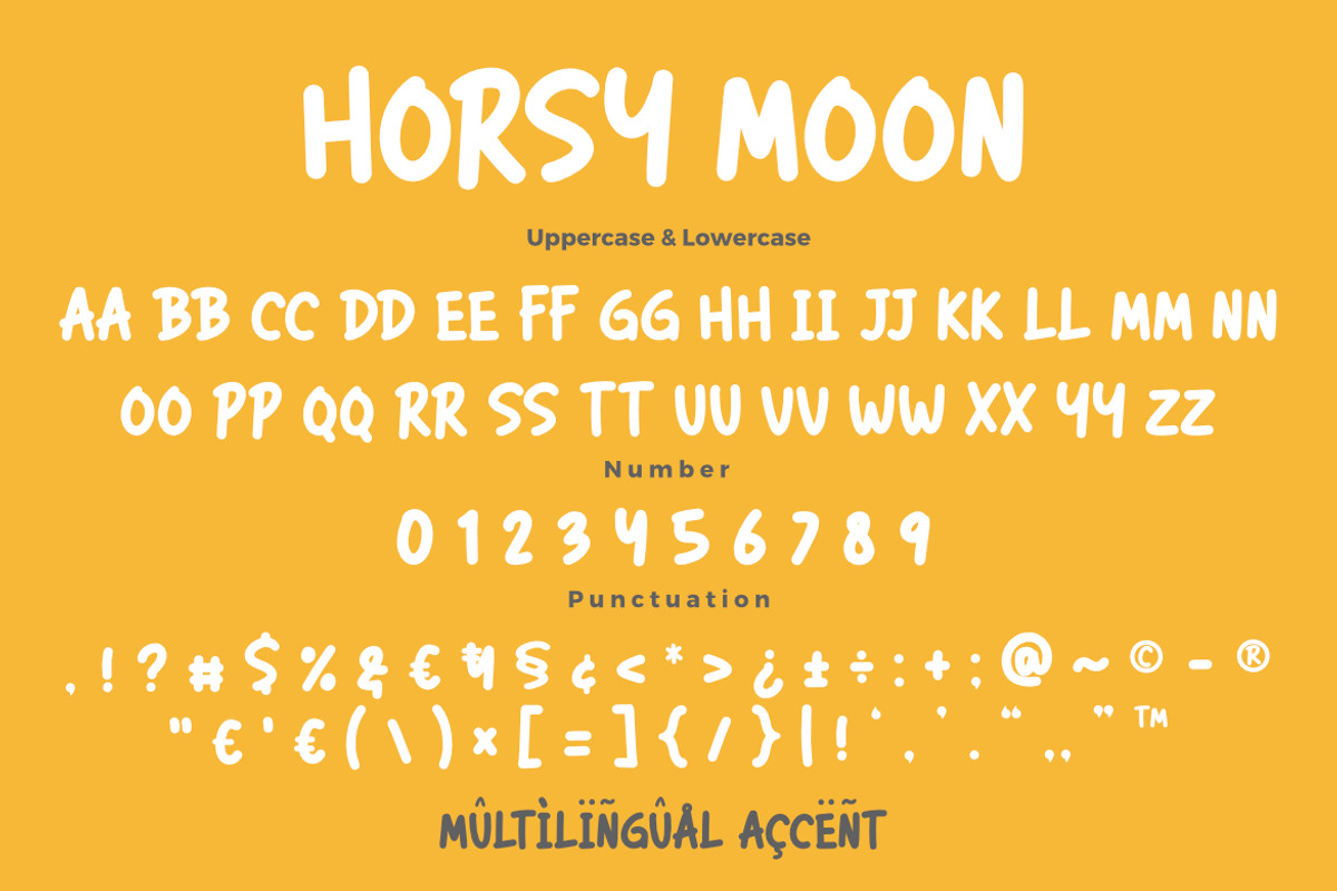 Horsy Moon – Playful Cartoon Font, a Sans Serif Font by Bayuktx (Photo 7 of 7)