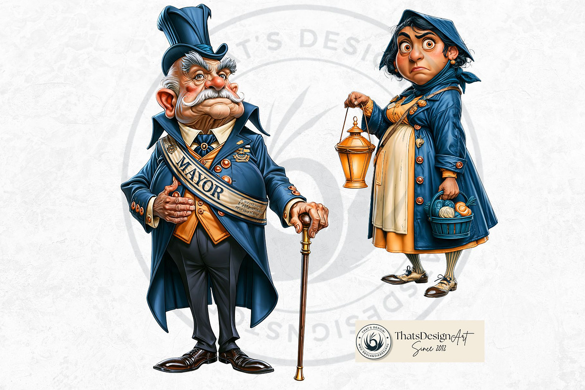 Teal Whimsy Borough Quirky Cliparts, a Person Illustration by ThatsDesignArt (Photo 10 of 10)