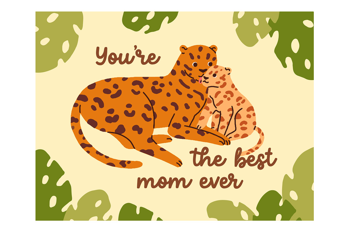 Happy Mothers day cards with animals, a Background Graphic by Good Studio (Photo 6 of 10)