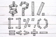 Wooden Plank Alphabet Letter, a Symbol Font by Graphixmania (Thumbnail 4 of 4)