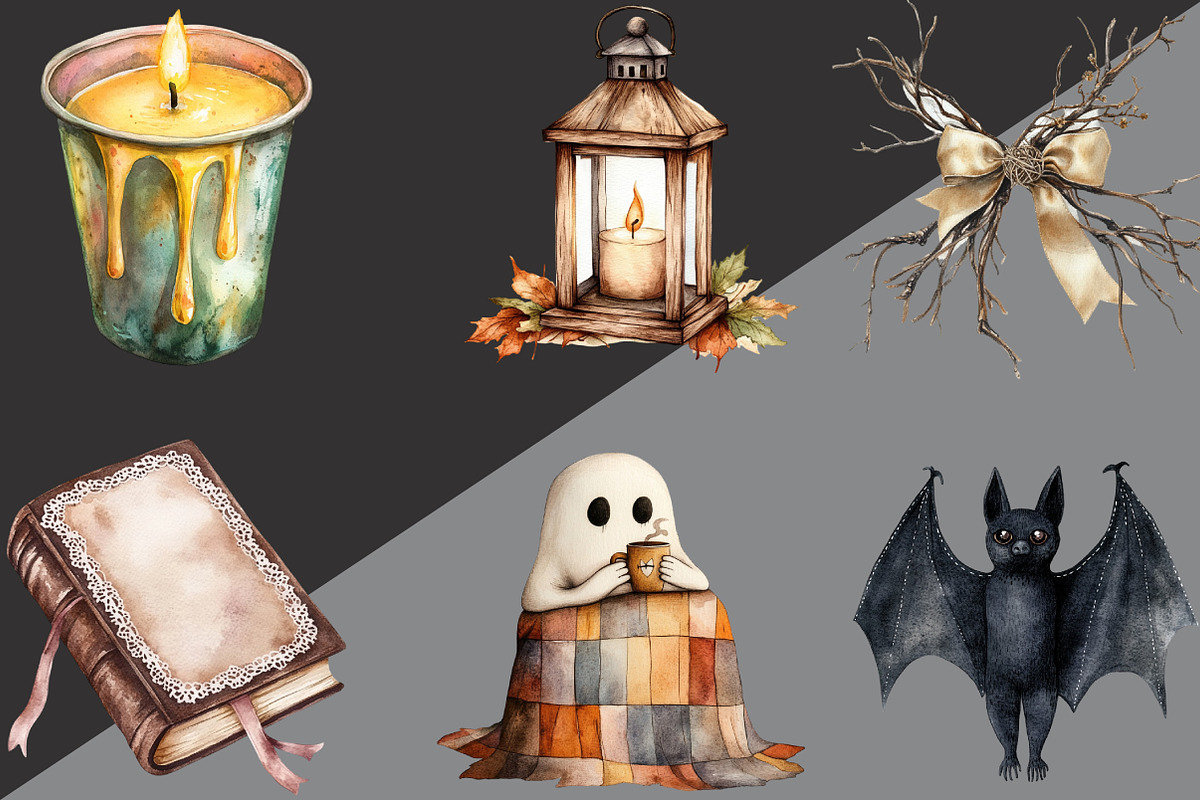 Soft Rustic Halloween Clipart, an Illustration by Black Bird Studio (Photo 2 of 6)