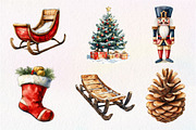 Vintage Drawing Christmas Clipart, an Illustration by Dream Creation (Thumbnail 4 of 7)
