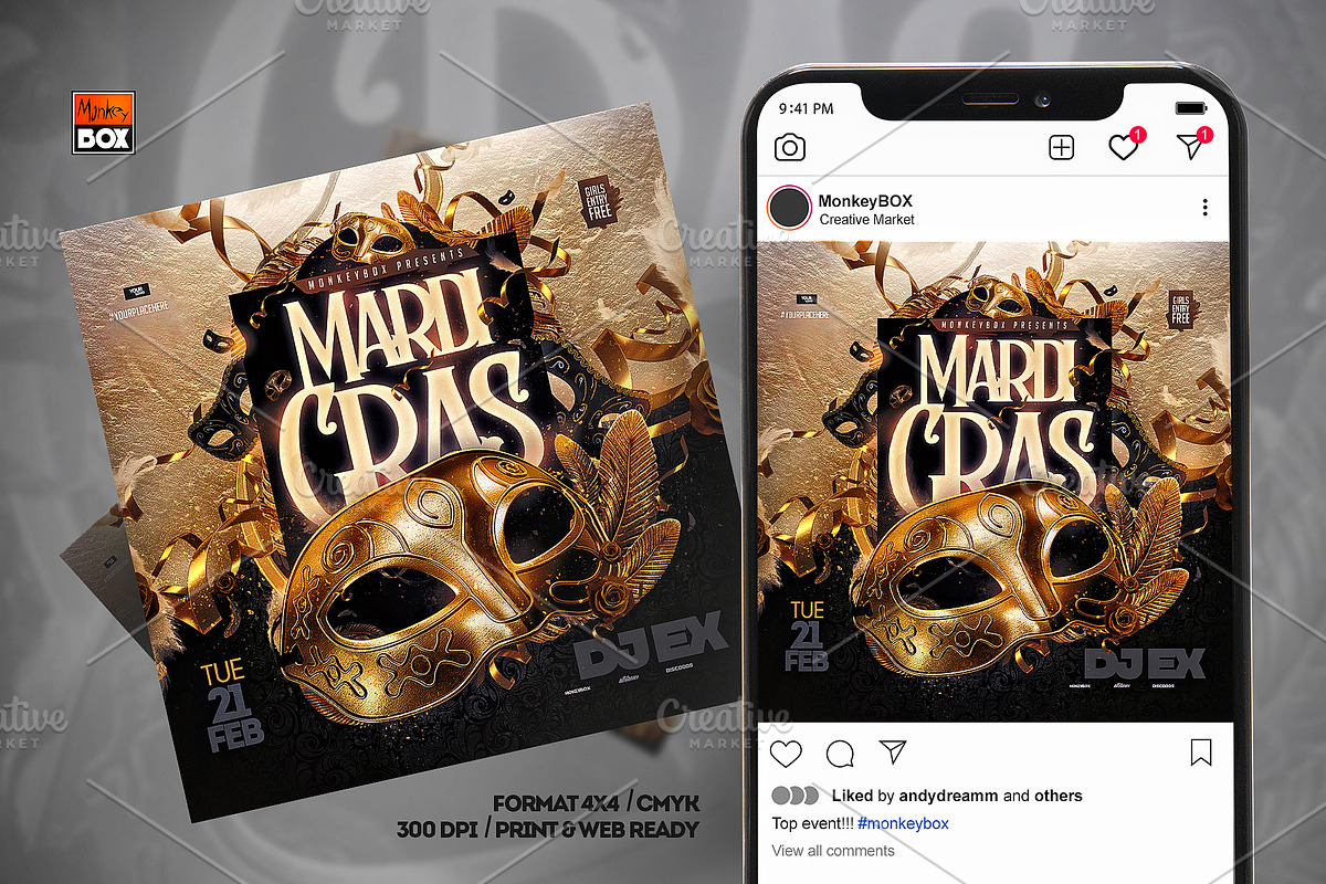 Flyer Mardi Gras Party, a Flyer Template by MonkeyBOX (Photo 2 of 3)