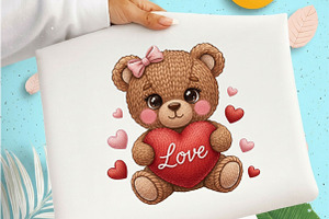 Faux Yarn Crochet Mother's day Teddy, an Illustration by Designking