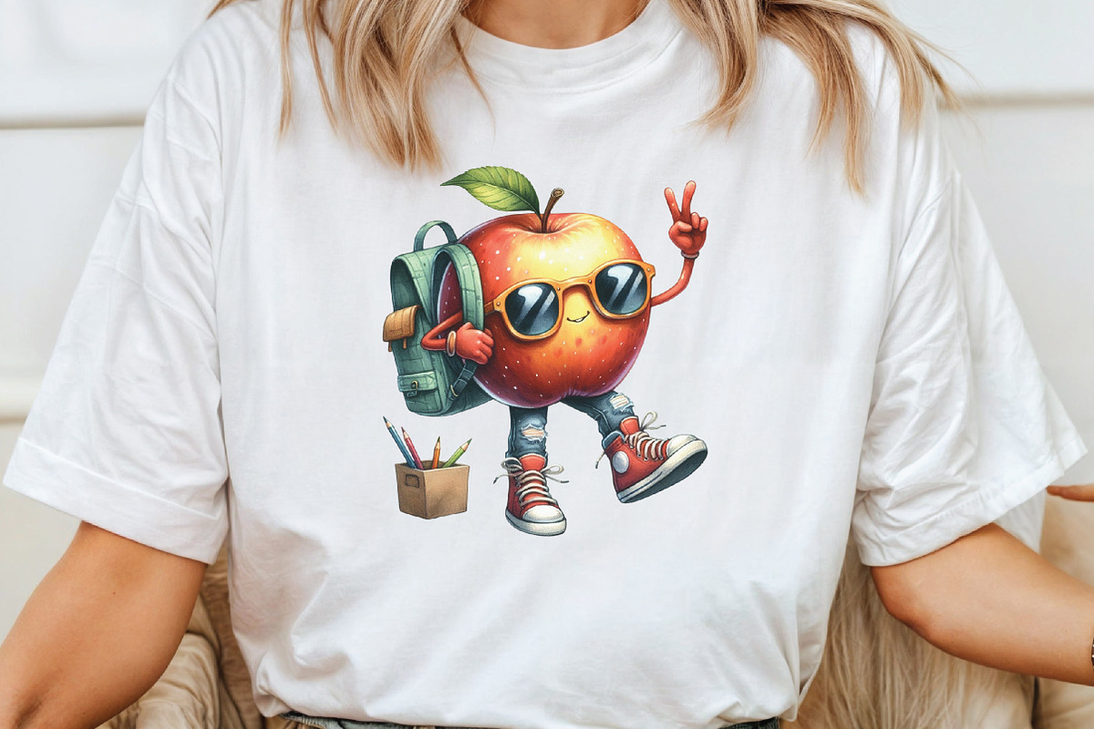 Back to School Funny Apple Clipart, an Illustration by CraftArtStudio (Photo 4 of 6)