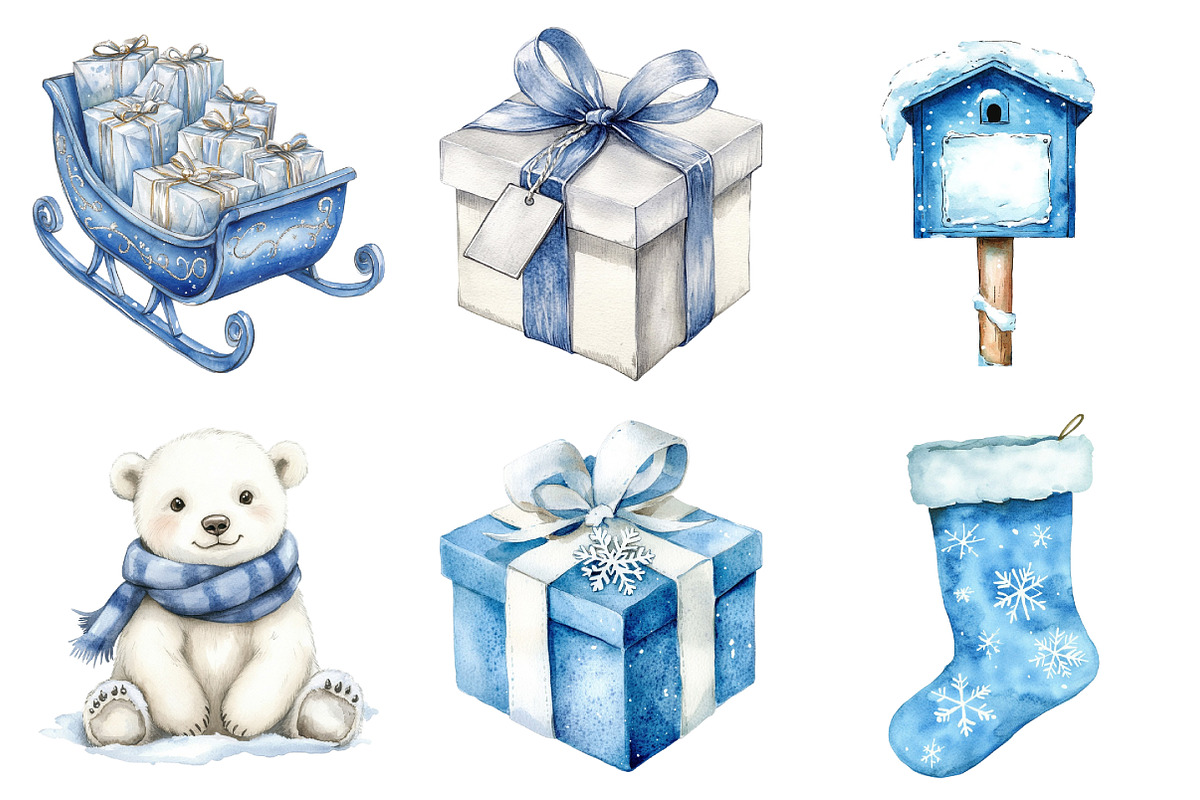 Blue Christmas Clipart, an Illustration by Daily.Designs (Photo 4 of 5)