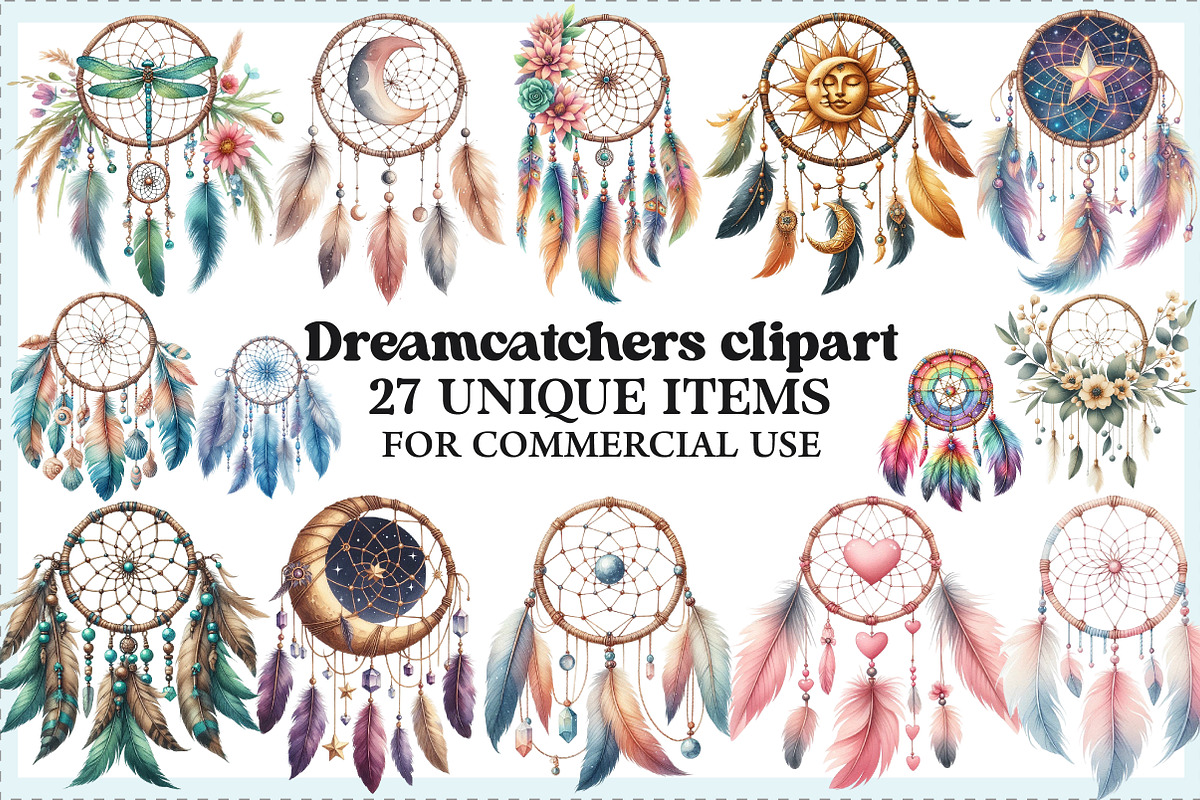 Dreamcatchers clipart bundle, an Illustration by Craft Nest (Photo 1 of 9)