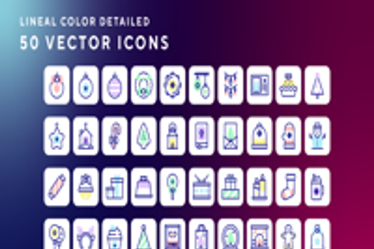 Christmas decoration icons, an Outline Icon by Wencory (Photo 1 of 2)