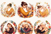 Watercolor Mother's Day Clipart, a Person Illustration by BusyDaydesign (Thumbnail 4 of 8)