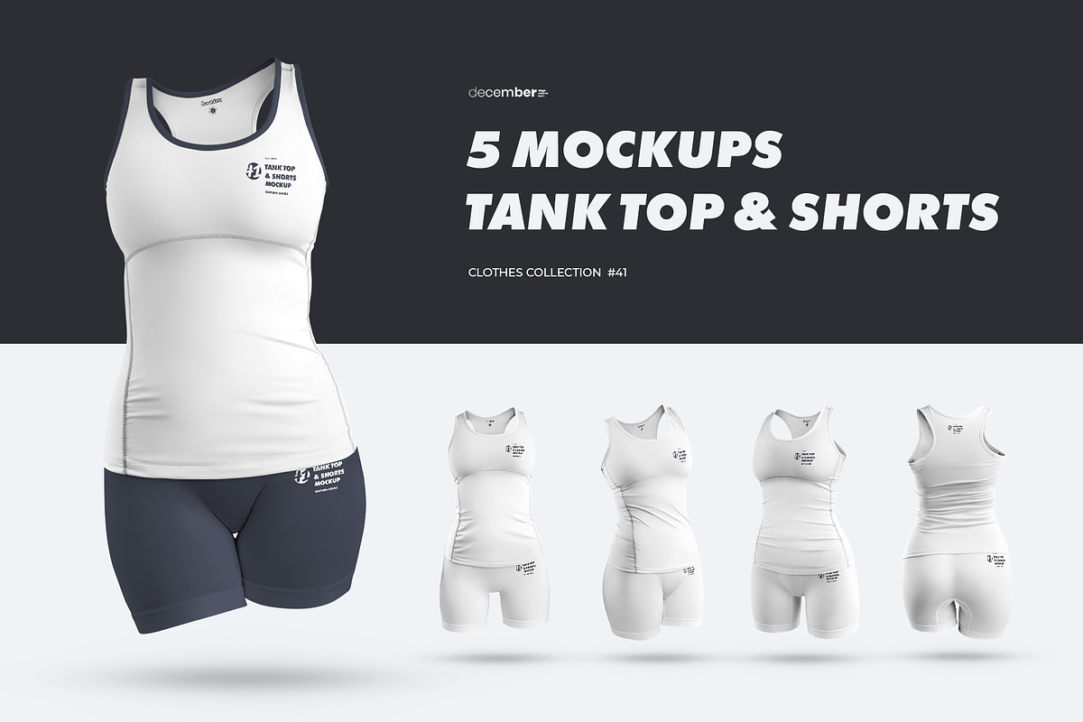 5 Mockups Tank Top and Shorts, a Shirt Mockup by Grow Design Craft Studio (Photo 1 of 6)