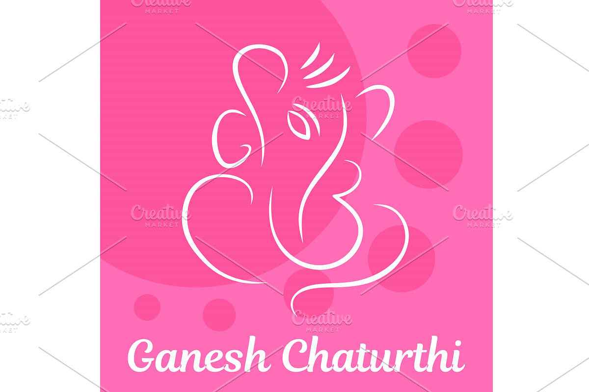 Pink Ganesh Chaturthi background, an Illustration by Ylivdesign