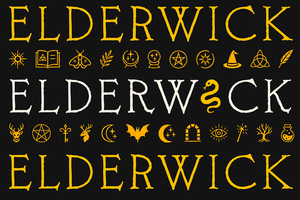 Elderwick - Fantasy Serif & Symbols!, a Serif Font by Tom Chalky (Photo 1 of 9)