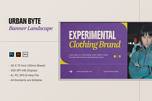 Urban Byte - Banner Landscape, a Print Template by StreaksideStd