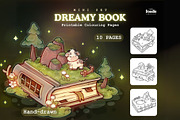 Dreamy Book Printable Coloring Pages, an Object Graphic by TheDoodleSweets (Thumbnail 1 of 4)