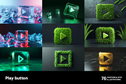 Play buttons. 76 images, a Background Graphic by Handmadefont (Thumbnail 6 of 15)
