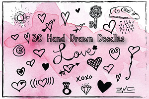 30 Hand Drawn Love Doodles