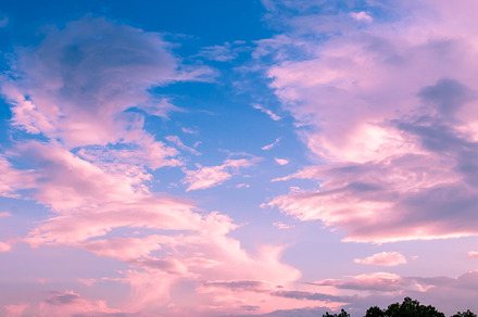 Pink clouds on sunset sky featuring abstract, amazing, and artistic, a Nature Photo by Irina Moskalev