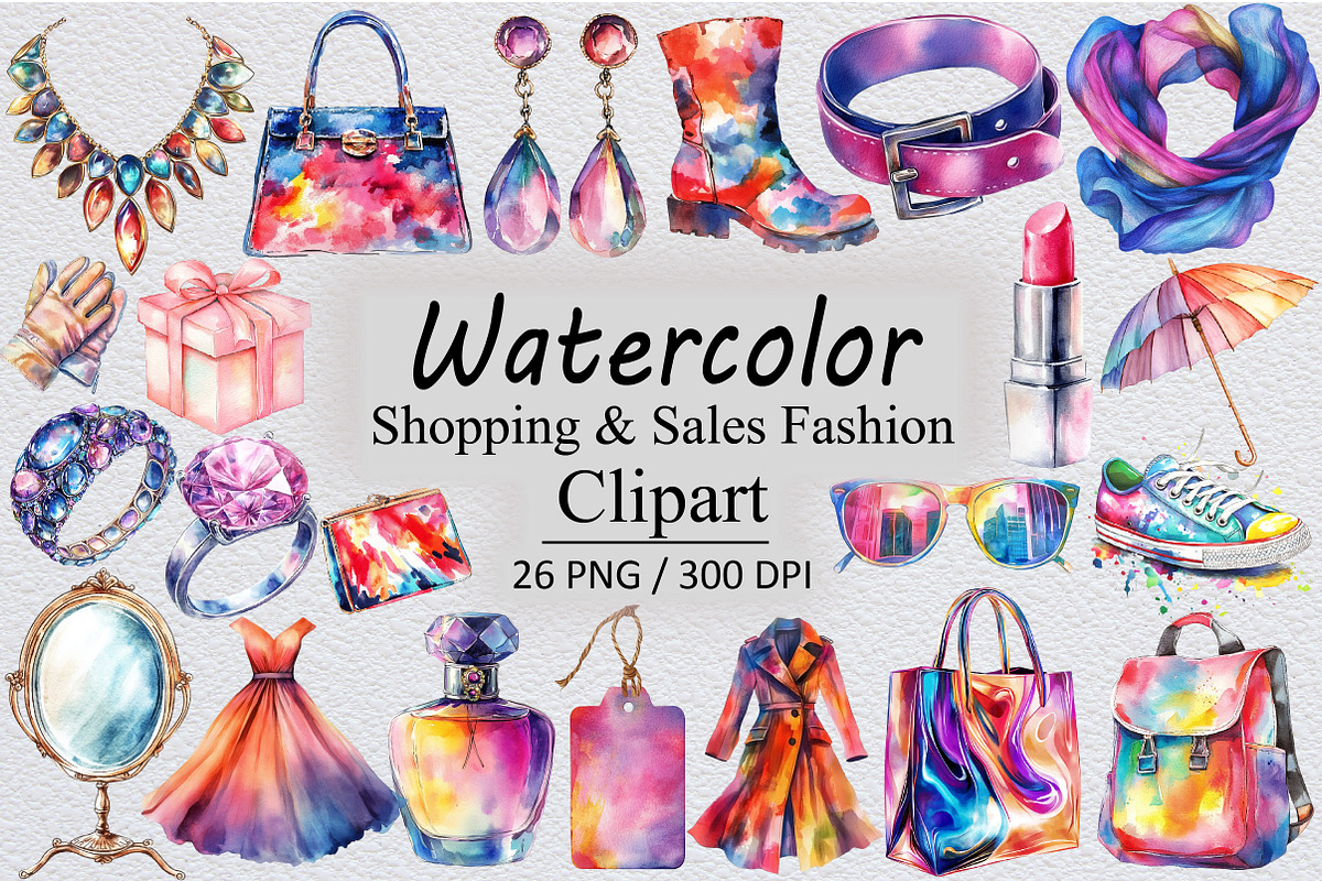 Shopping & Sales Fashion Clipart, an Illustration by Design Market (Photo 1 of 3)