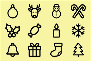 Christmas Vector Illustration, an Outline Icon by Vectorium Studio
