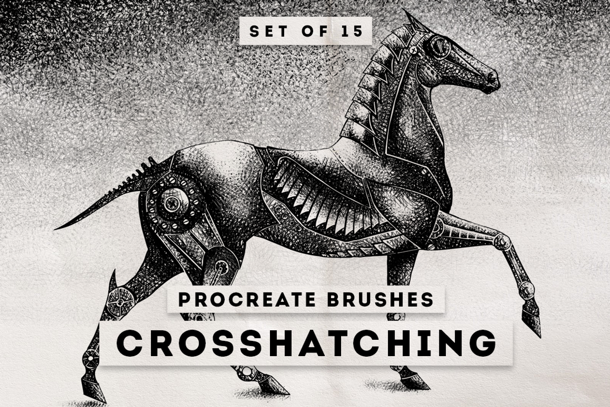 Crosshatching Procreate brushes, a Brush Add-On by MiksKS (Photo 1 of 7)