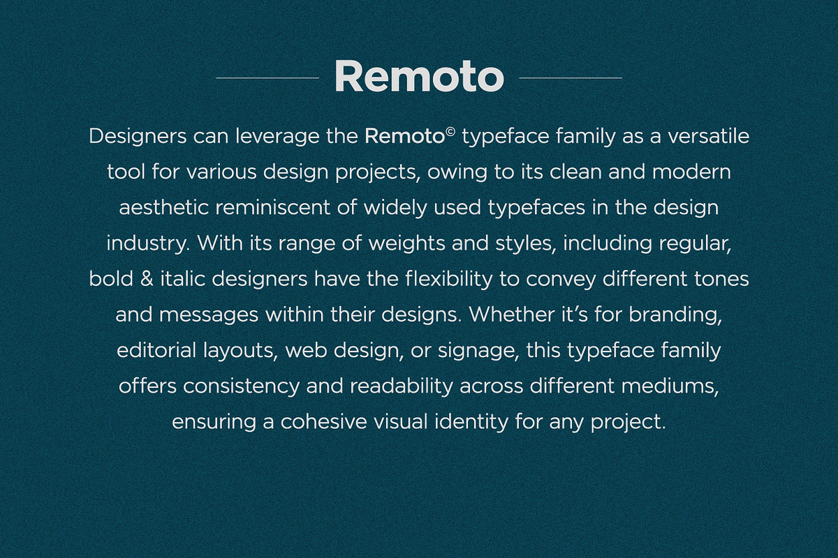 Remoto Typeface, a Sans Serif Font by JAM Type (Photo 6 of 35)