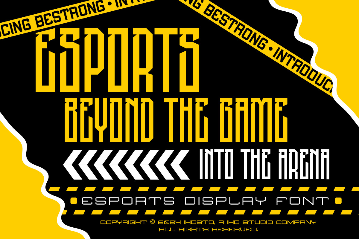 Bestrong Esports Display Font, a Sans Serif Font by IHDSTD (Photo 2 of 5)