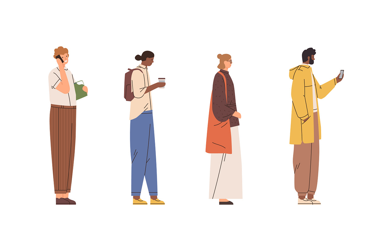 People standing and waiting set, a Person Illustration by Good Studio (Photo 2 of 3)