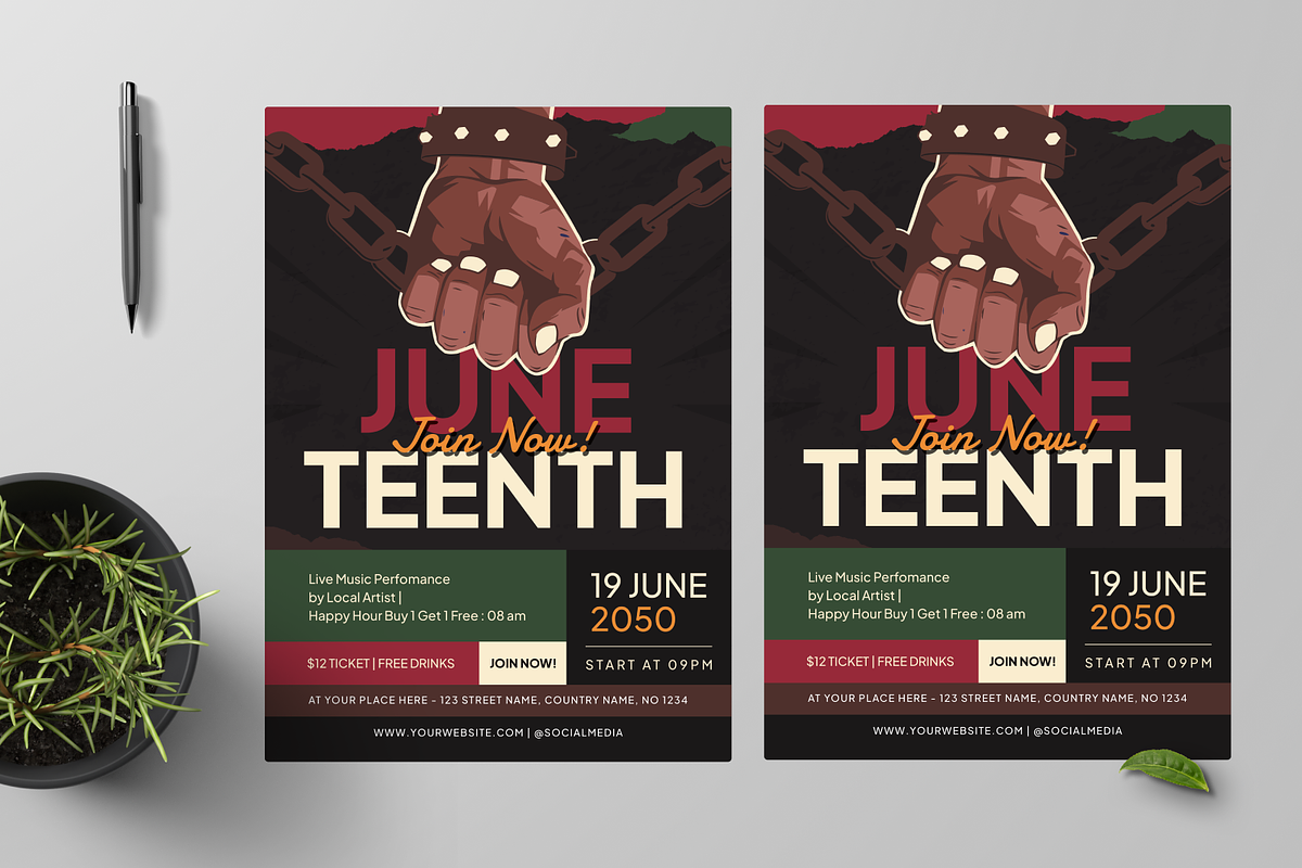 June Teenth Flyer, a Flyer Template by Annora Studio (Photo 2 of 5)