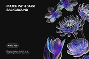 3D Glass Flowers, an Object Graphic by Illustrava (Thumbnail 6 of 7)