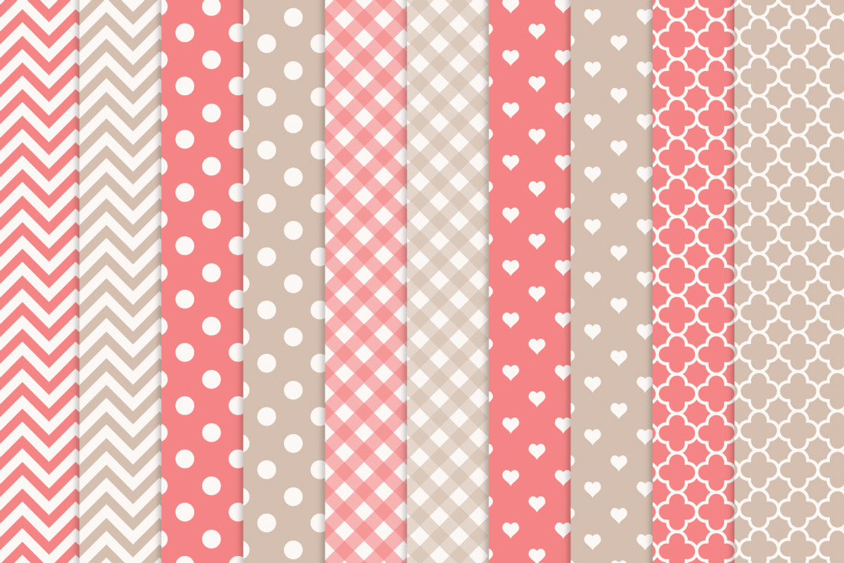 Coral Elephant Clipart & Patterns, an Illustration by Amanda Ilkov (Photo 3 of 3)