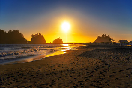 Sunset at La Push Beach in, a Nature Photo by Nick Fox
