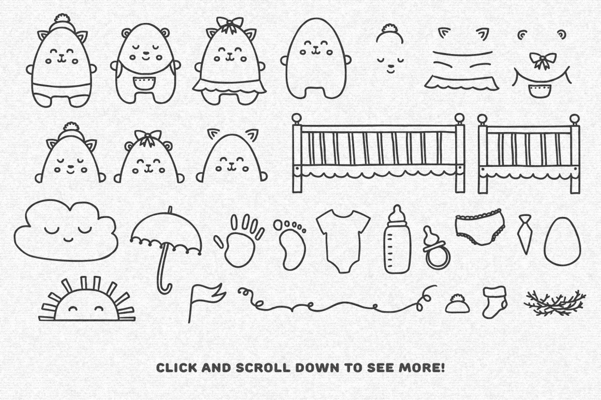 Baby Shower Design Set, a Decorative Illustration by Chelovector (Photo 2 of 4)